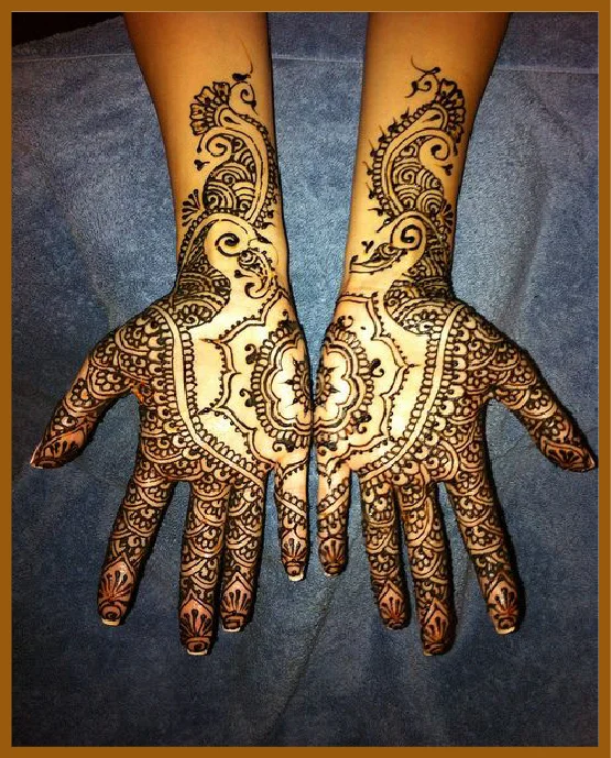 Modern Lines With Petals In Stylish Front Hand Mehndi Design